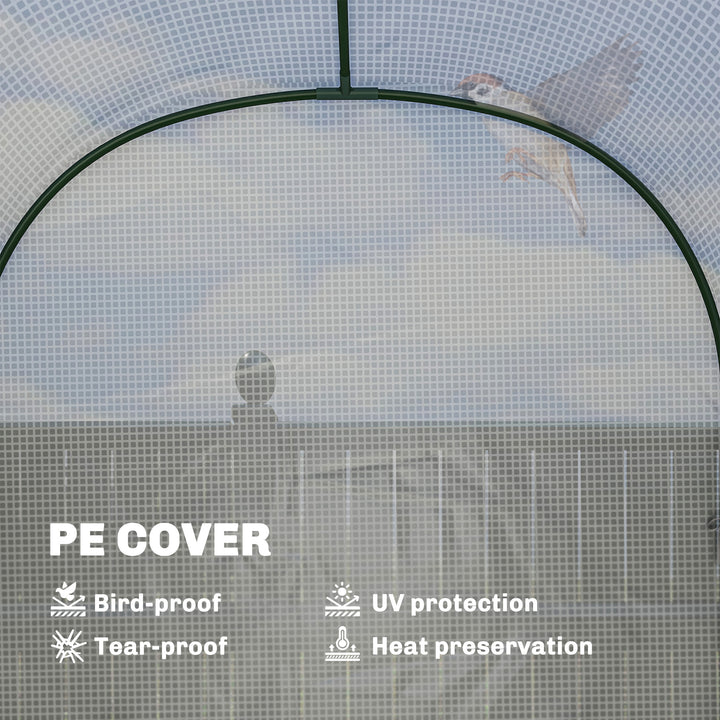 Walk-in Greenhouse with Shelves, Small Greenhouse with PE Cover and Roll-up Door, 123 x 187 x 189 cm