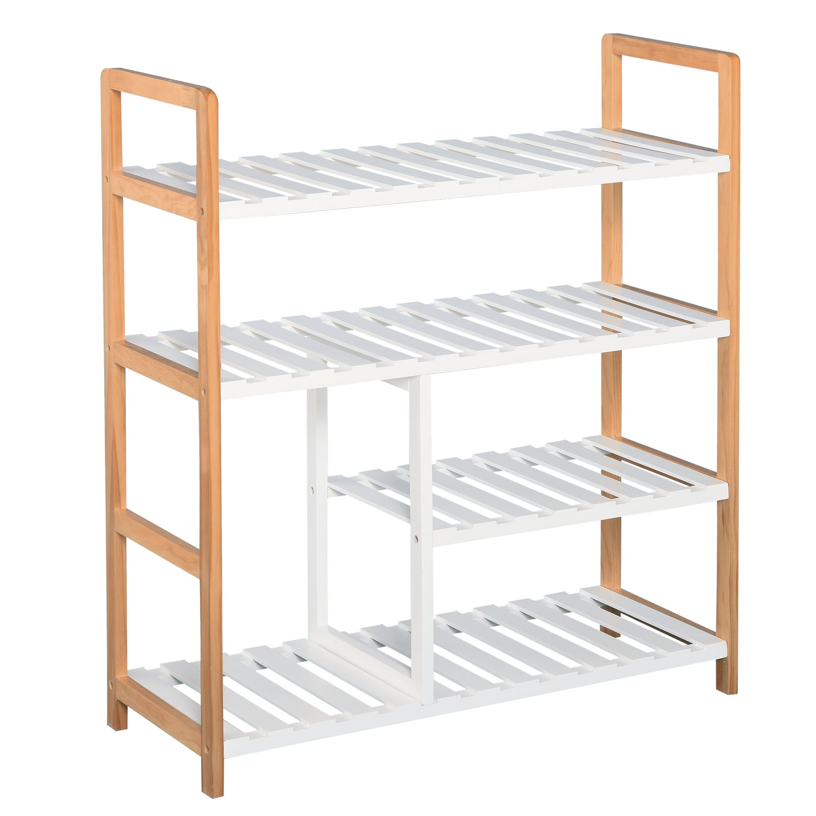 4 Tier Shoe Racks Storage Stand Shelf Organizer Wood Frame 78 x 68 x 26 cm Hallway Furniture