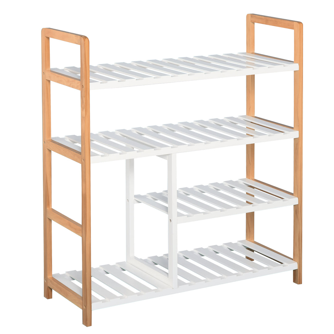 MCL 4 Tier Shoe Racks Storage Stand Shelf Organizer Wood Frame 78 x 68 x 26 cm Hallway Furniture