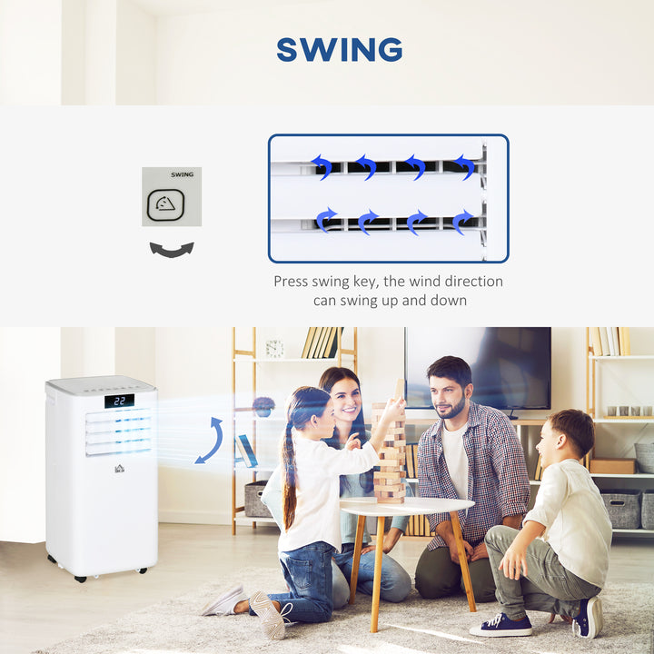 7000 BTU Air Conditioning Unit, 3-in-1 Portable Air Conditioner, Dehumidifier, Cooling Fan with Remote Control, LED Display, 2 Speeds, 24H Timer, Window Venting Kit, 15m²