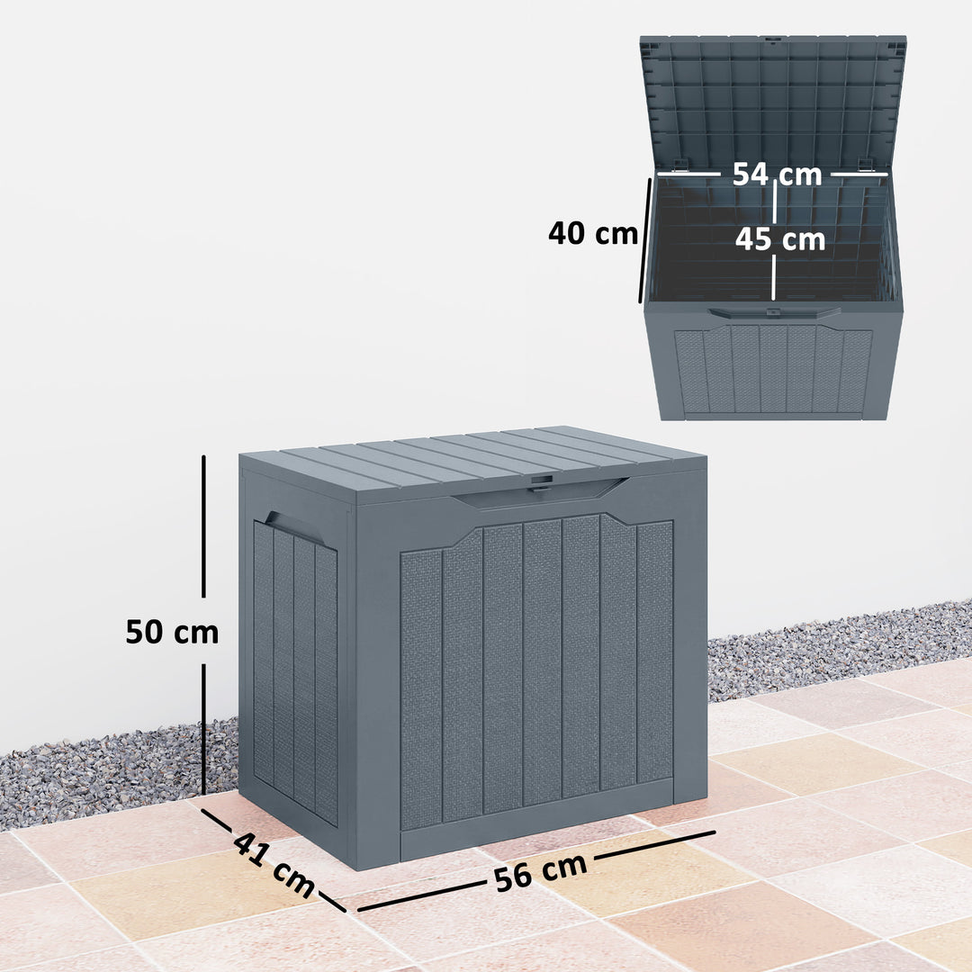 93L Plastic Garden Storage Box, Outdoor Storage Box with Handles, Waterproof Outdoor Storage Container