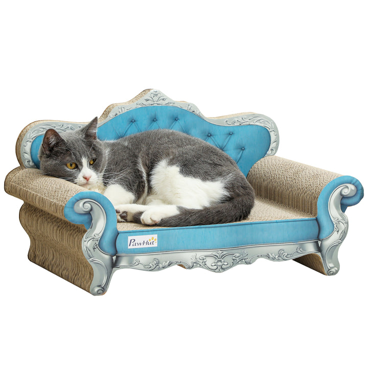 2-in-1 Cat Scratcher with Catnip for Indoor Cats, Light Blue