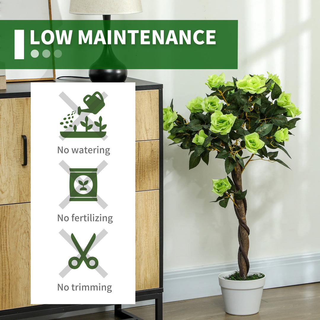 Set of Two Faux Rose Trees - Green
