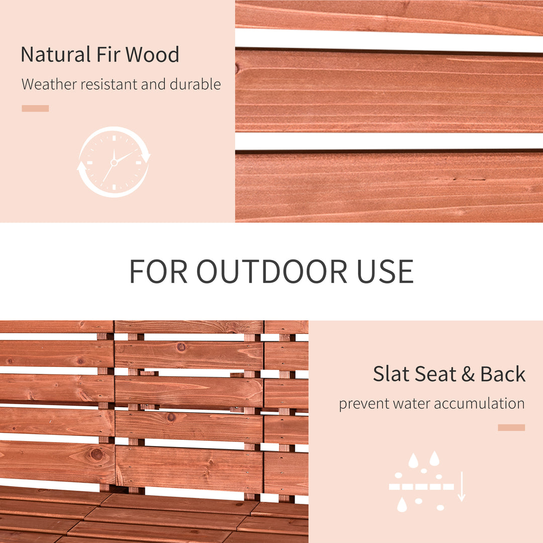 Fir Wood Convertible 2 to 3 Seater Outdoor Garden Bench Wood Tone