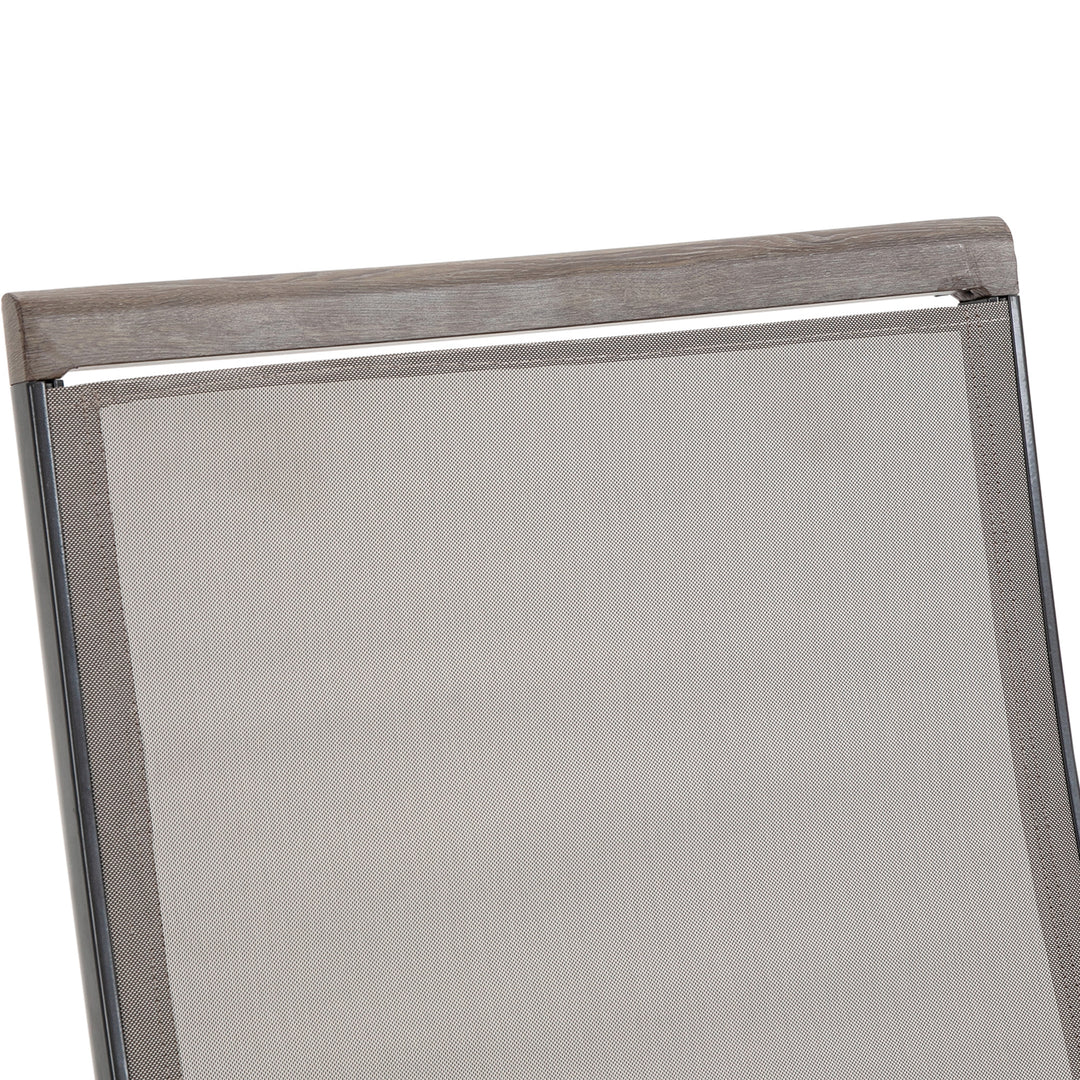 MCL Outdoor Folding Sun Lounger, 5-Position Adjustable Chaise Lounge Chair with Aluminium Frame for Patio, Pool and Garden, Brown