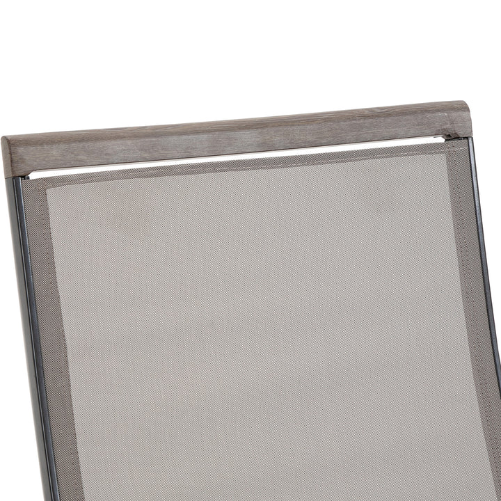 MCL Outdoor Folding Sun Lounger, 5-Position Adjustable Chaise Lounge Chair with Aluminium Frame for Patio, Pool and Garden, Brown