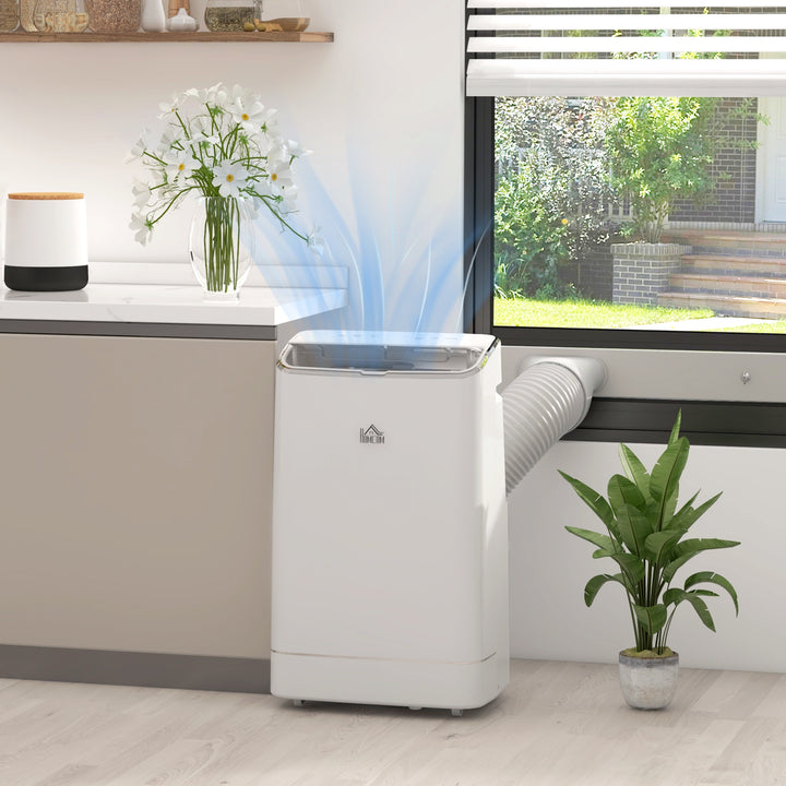 HOMCOM 5-in-1 Portable AC Unit 14,000 BTU, with APP & Remote Control, Dehumidifier, Heater, Cooler, 24 Hour Timer, Self-evaporating System | Aosom UK