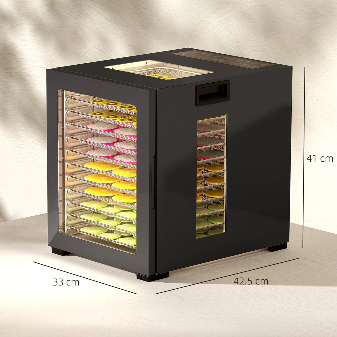 12-Tray 40-70℃ Food Dehydrator - Black