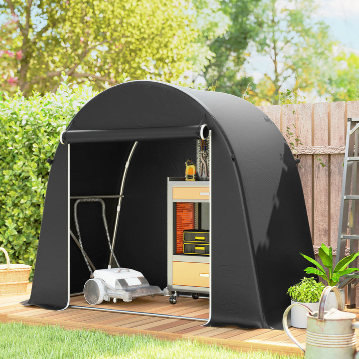 8 x 4 ft Garden Storage Tent, Waterproof Bike Tent with Roll-up Zipper Door and Galvanised Metal Frame