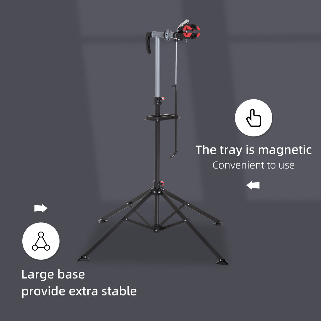 Folding Bike Repair Stand Bicycle Bike Stand For Maintenance Display Cycle Rack with Tool Tray, Height Adjustable