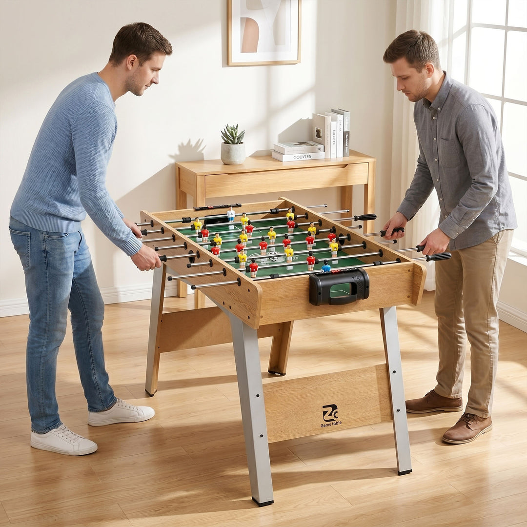 4ft Table Football, Foosball Game Table with 22 Players, 2 Balls and M