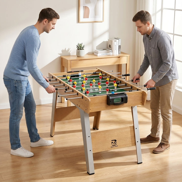 4ft Table Football, Foosball Game Table with 22 Players, 2 Balls and M