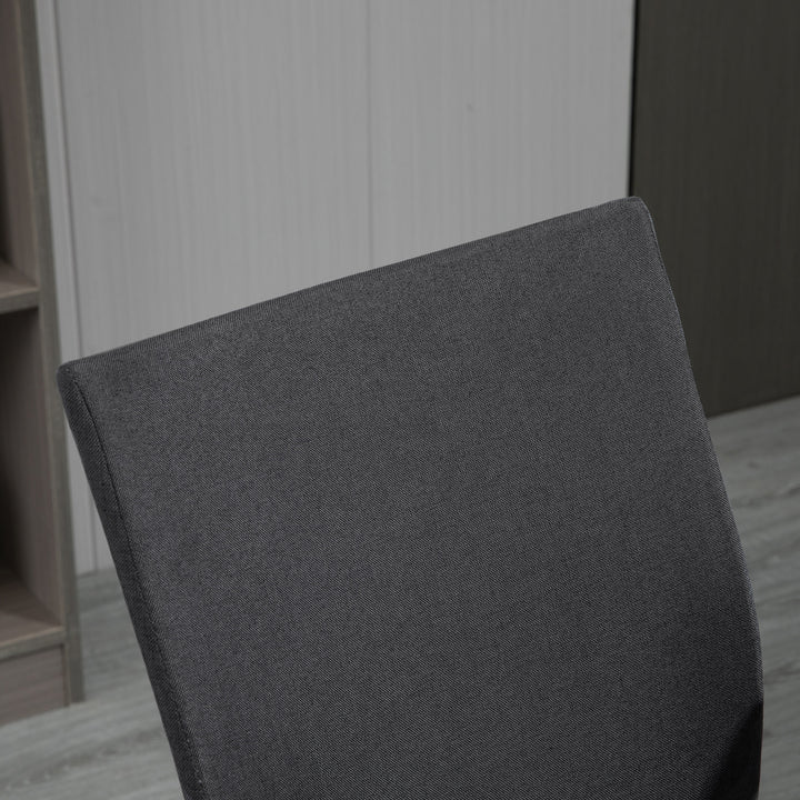 Office Chair Linen Swivel Computer Desk Chair Home Study Task Chair with Wheels, Arm, Adjustable Height, Dark Grey