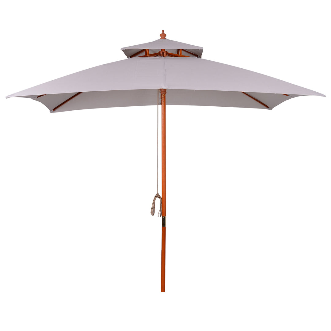 3 m Square Canopy Parasol - Grey