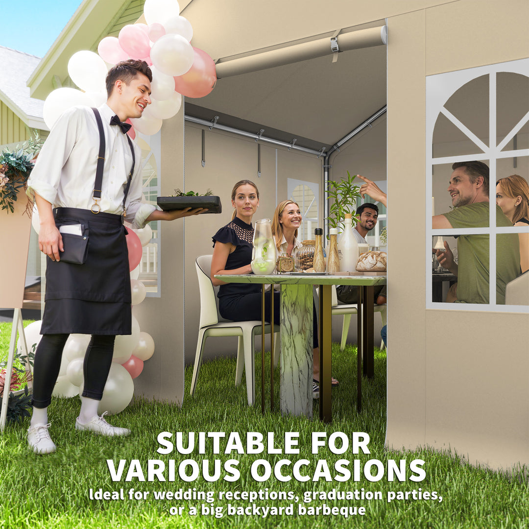 3 x 3 m Party Tent, Outdoor Canopy Tent Shelter with Removable Sidewal