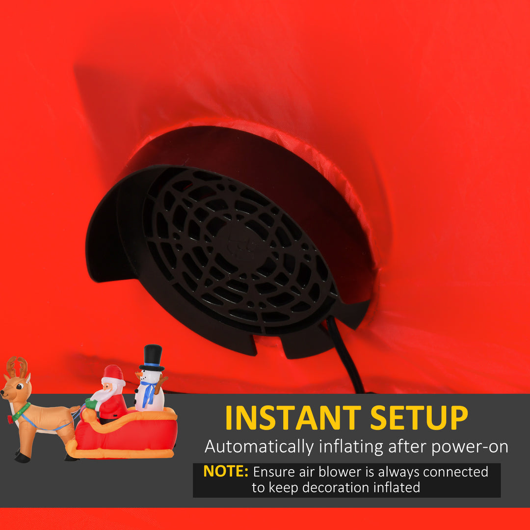 MCL 6.5ft Christmas Inflatable Santa Claus on Sleigh Deer, LED Lighted for Home Indoor Outdoor Garden Lawn Decoration Party Prop