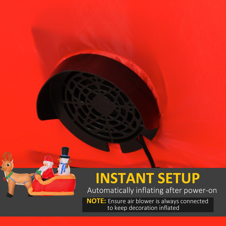 MCL 6.5ft Christmas Inflatable Santa Claus on Sleigh Deer, LED Lighted for Home Indoor Outdoor Garden Lawn Decoration Party Prop