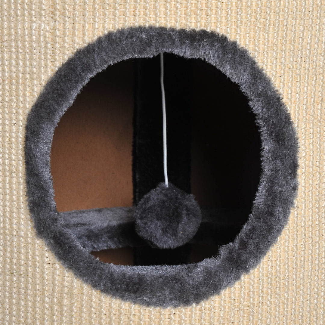 70cm Height Cat Post Tree Scratching Barrel Sisal Activity Center Condo Kitten Bed Scratcher Climbing Climber Play House for Indoor Cats