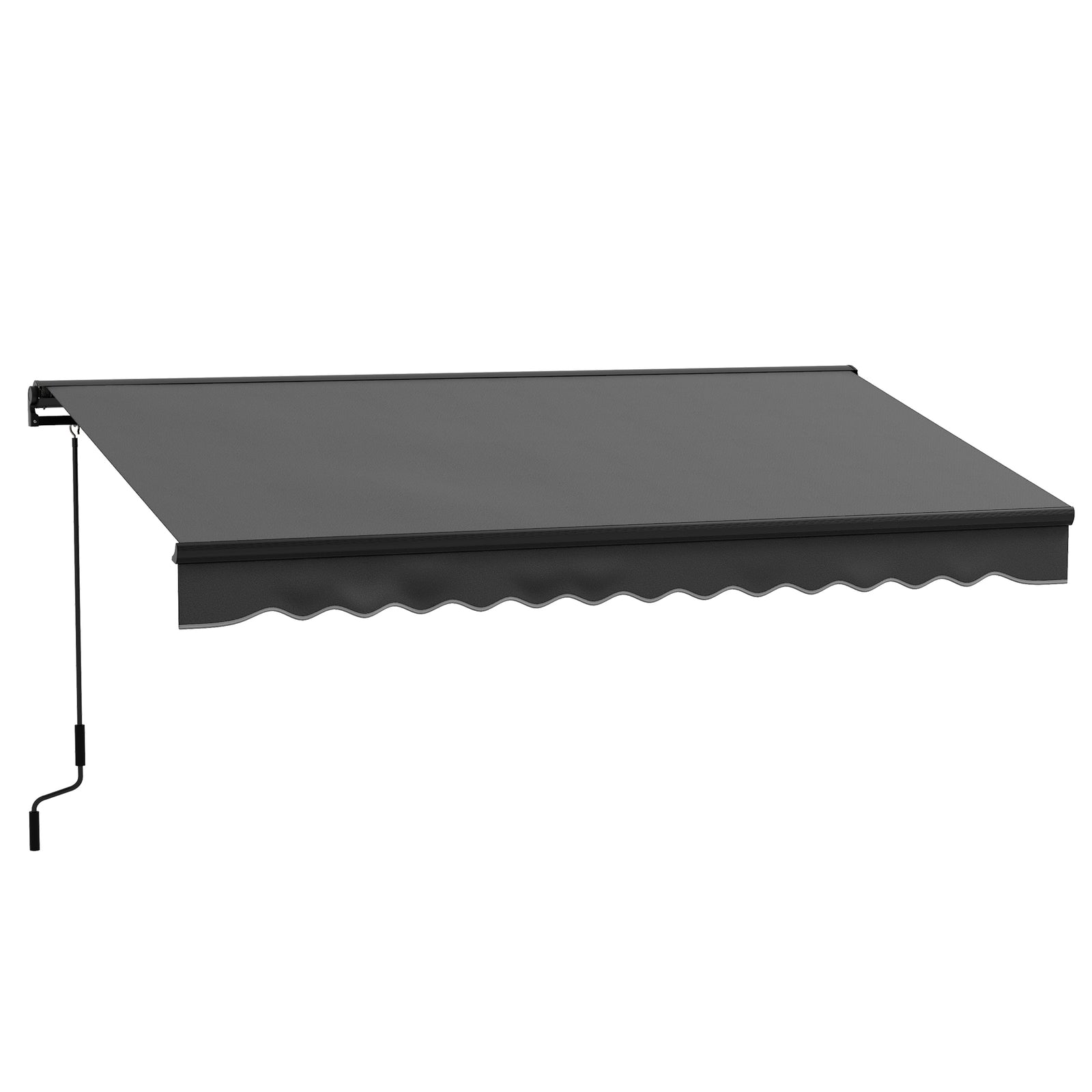 2.5 x 3.5m Aluminium Frame Electric Awning, with Remote - Dark Grey