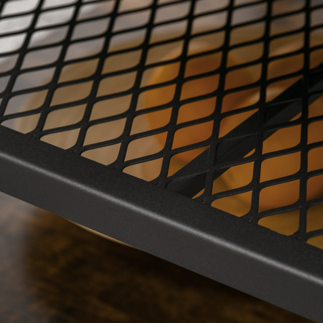 MCL Coffee Table, Living Room Table with 3-Tier Storage Shelves, Square Tea Table for Home Office, Rustic Brown