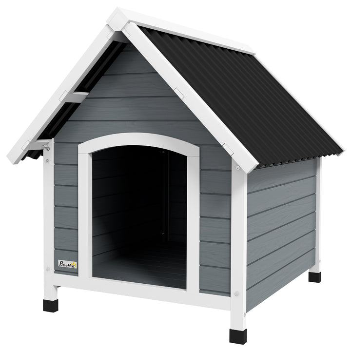 PawHut Outdoor Dog Kennel Wooden Dog House w/ Removable Floor, Anti-Corrosion Wood, for Medium Dogs, 75W x 88D x 82Hcm | Aosom UK