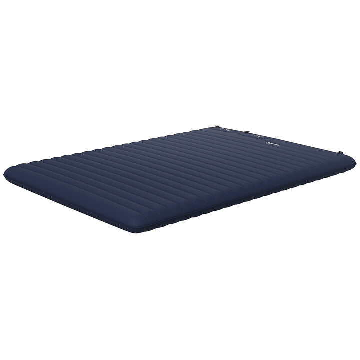 Outsunny Double Size Air Bed, with Built-in Foot Pump and Carry Bag, Blue | Aosom UK