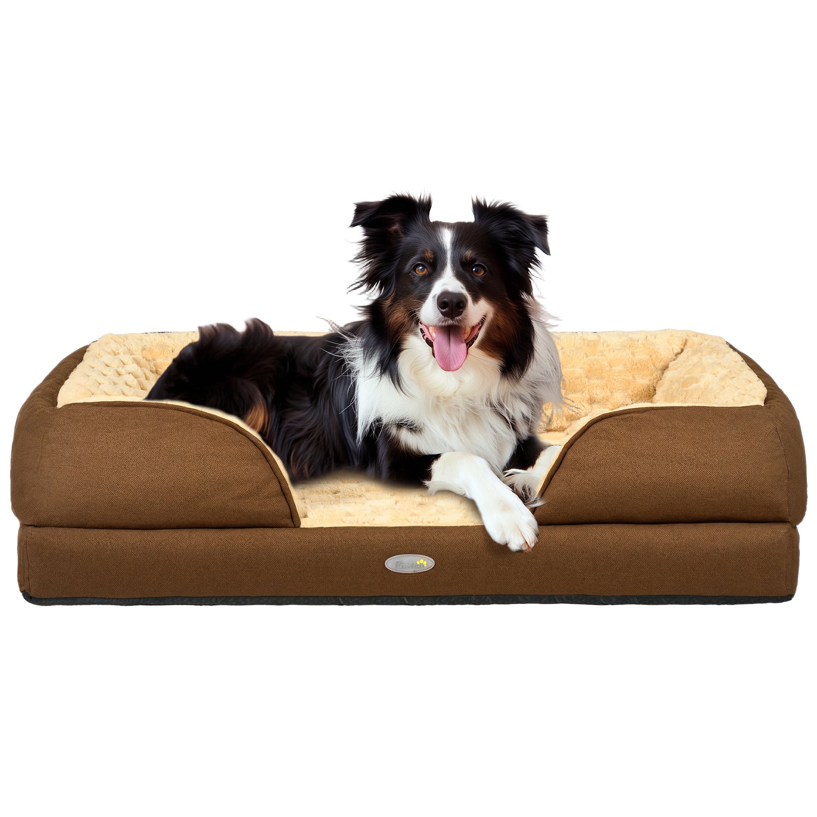 Calming Dog Bed Pet Mattress w/ Removable Cover, Anti-Slip Bottom, for Medium Dogs, 90L x 69W x 21Hcm - Brown