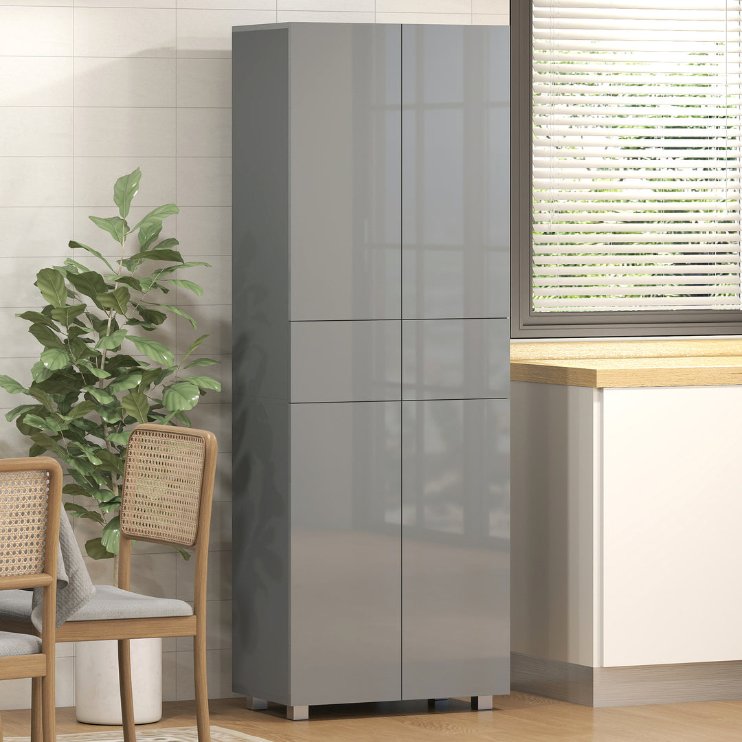 Storage Cabinet, Kitchen Cupboard with 3 Adjustable Shelves, 60L x 35W