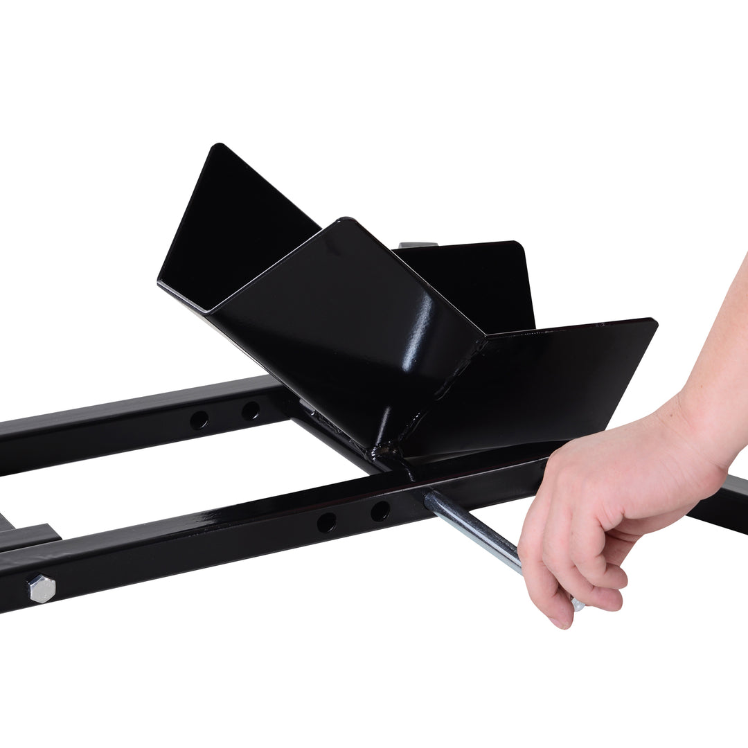 MCL Metal Motorcycle Motorbike Wheel Chock Locking Stand System 17", 19", 21"/43, 48, 51 cm Front Wheels Steel Adjustable Fixing Tyre Holder Support