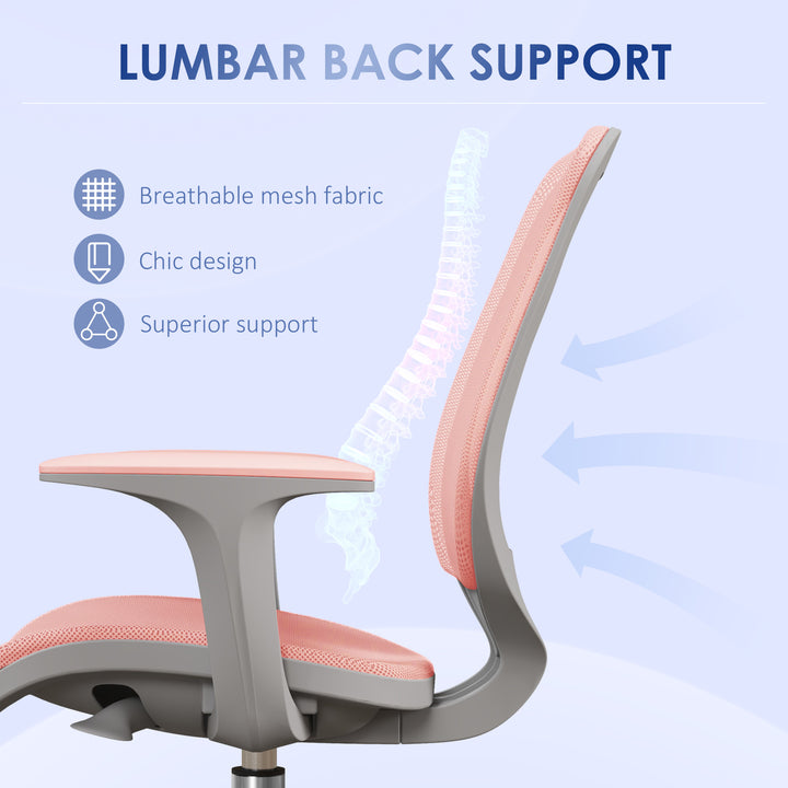 44-56cm Mesh Back Office Chair - Pink