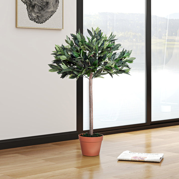 3ft Artificial Olive Tree Indoor Plant Greenery for Home Office Potted in An Orange Pot