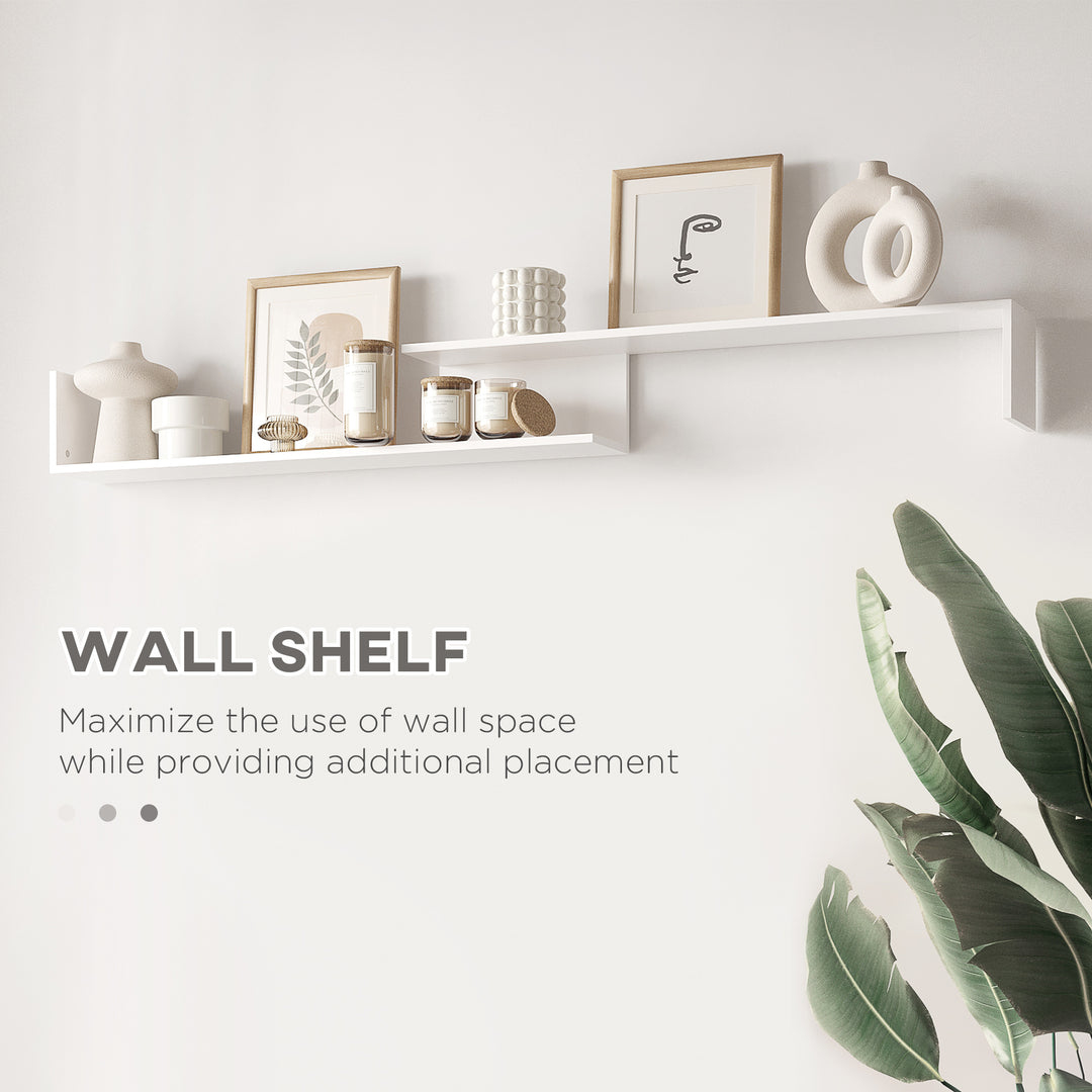 TV Cabinet with Wall Shelf for Wall-Mounted 65" TVs or Standing 40" TVs - White and Grey