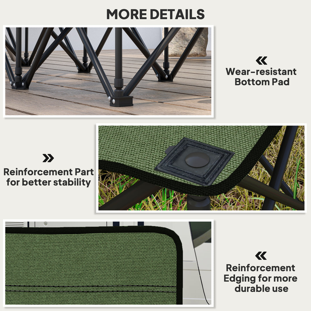 6 Seater Folding Camping Chair with Cup Holder &amp; Carry Bag - Green
