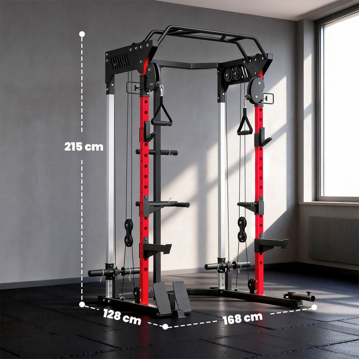 Power Cage, Power Rack with Adjustable Cable Pulley System, Pull-Up - view 3