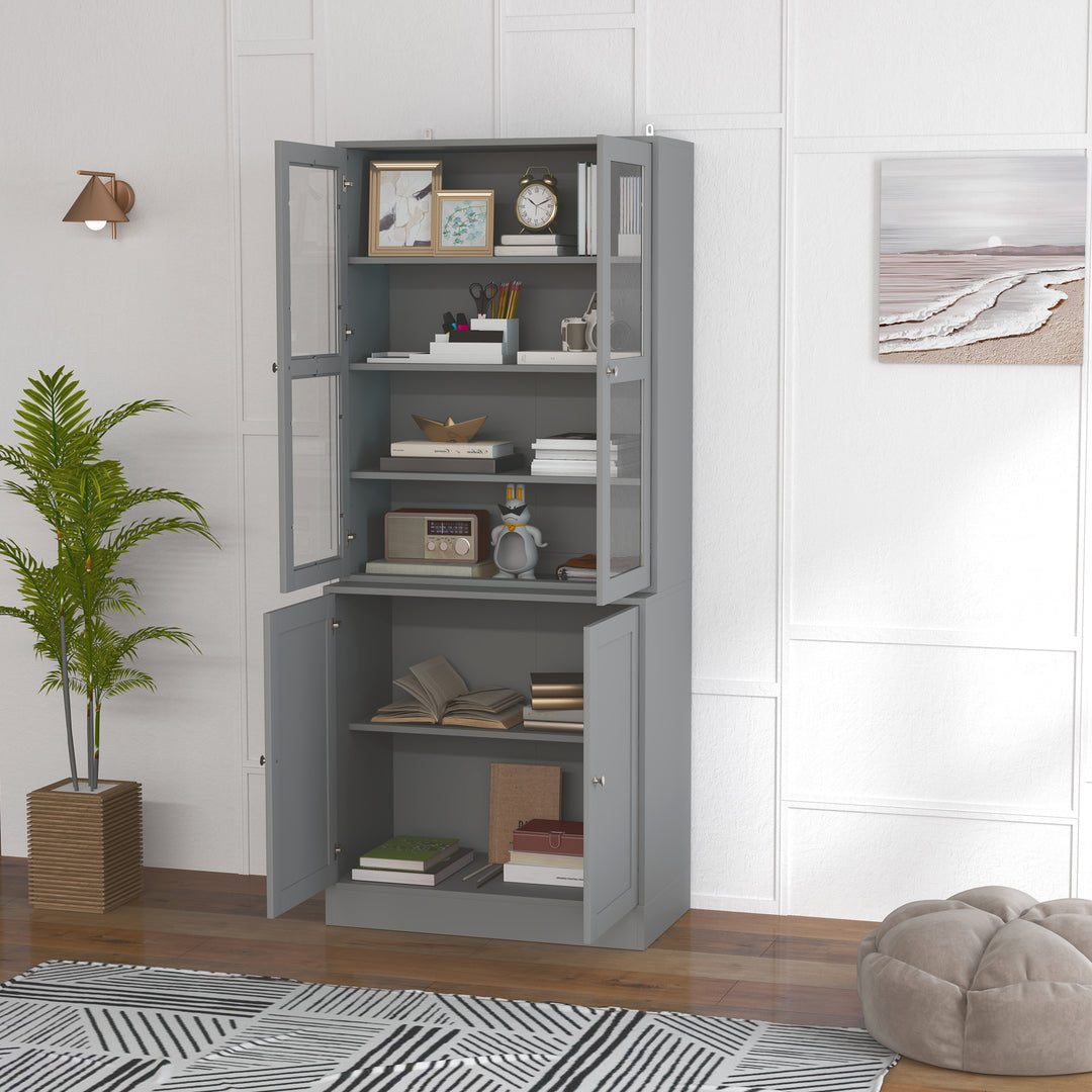 Double Storage Display Cabinet - Grey