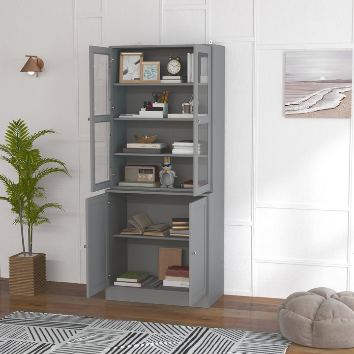 Double Storage Display Cabinet - Grey