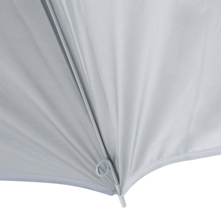 88" Arc 2.2M Fishing Umbrella Beach Parasol with Sides Brolly Shelter Canopy Shade with FREE Carry Bag Off-White