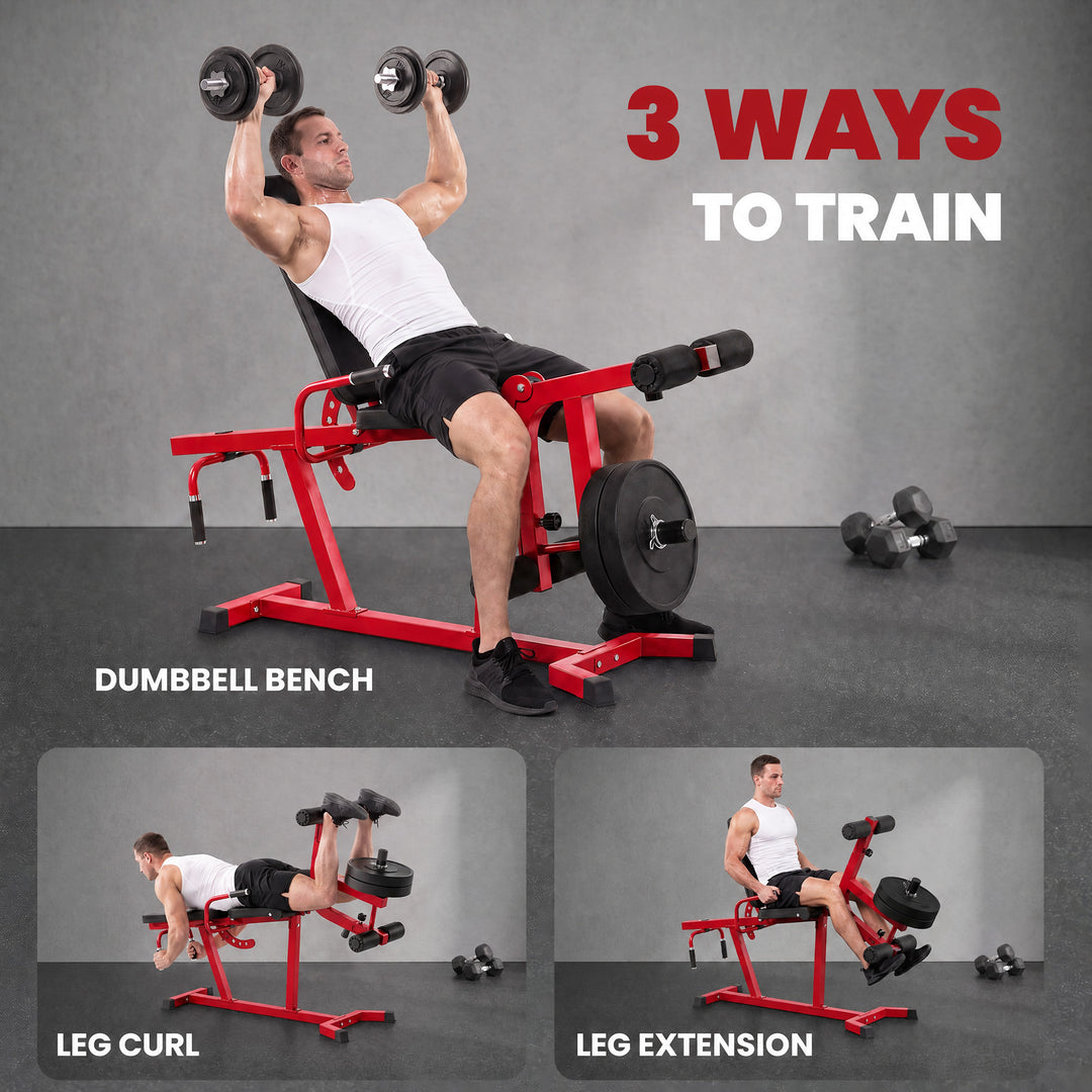 3-in-1 Leg Extension and Curl Machine, 300kg Heavy Duty Adjustable - view 4