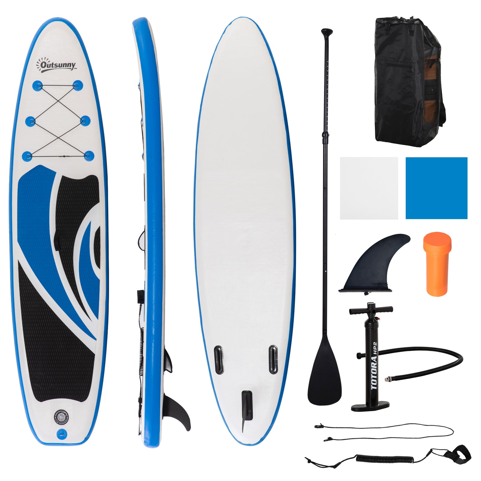 10.6' x 32" x 6" Inflatable Stand Up Paddle Board, Non-Slip & Ultra-Light Deck with ISUP Accessories, Adj Paddle, Pump, Backpack Bag, and Three Bottom Fins, for Youth Adults Beginner