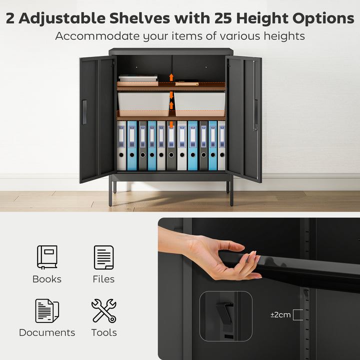 Metal Storage Cabinet with Lock and Adjustable Shelves