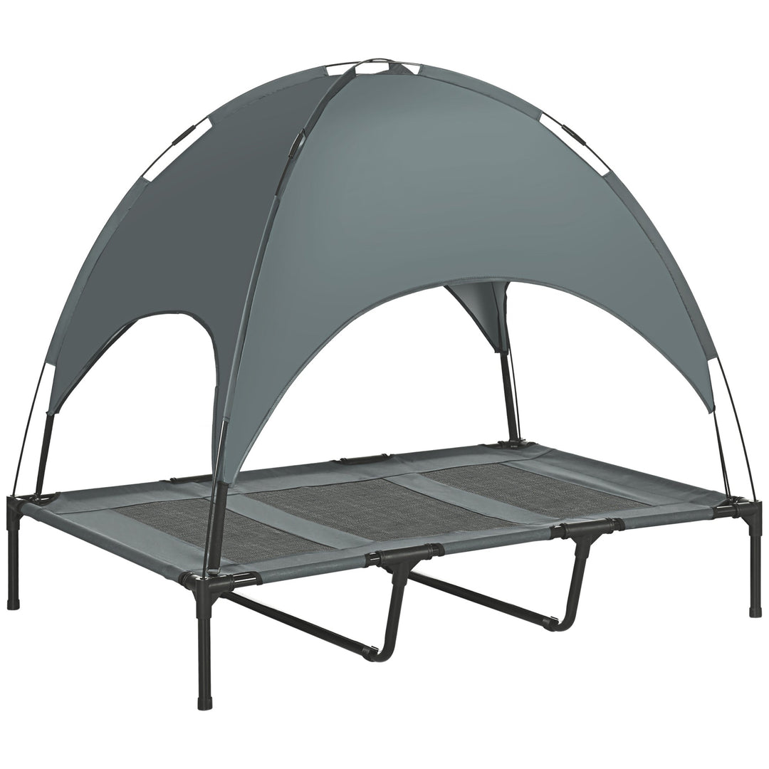 MCL Raised Dog Bed Waterproof Elevated Pet Cot with Breathable Mesh UV Protection Canopy, for XL Dogs, 122 x 92 x 108cm