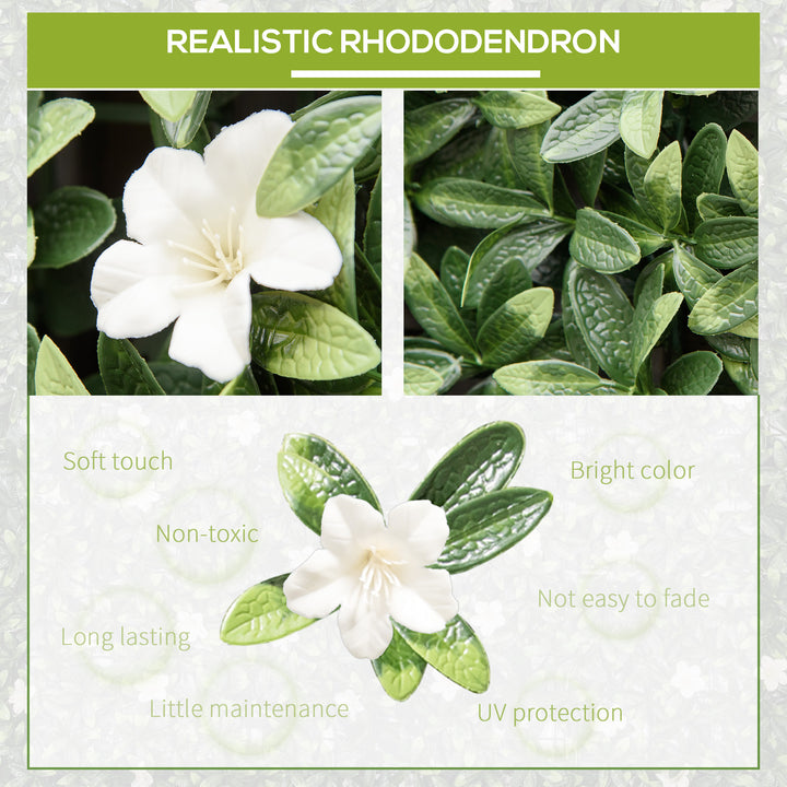 12PCS Artificial Boxwood Wall Panels 50cm x 50cm Rhododendron Privacy Fence Screen Faux Hedge Greenery Backdrop for Home Garden Backyard Balcony