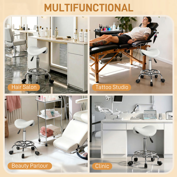 Salon Saddle Stool, Rolling Saddle Chair for Massage, Spa, Clinic, Bea