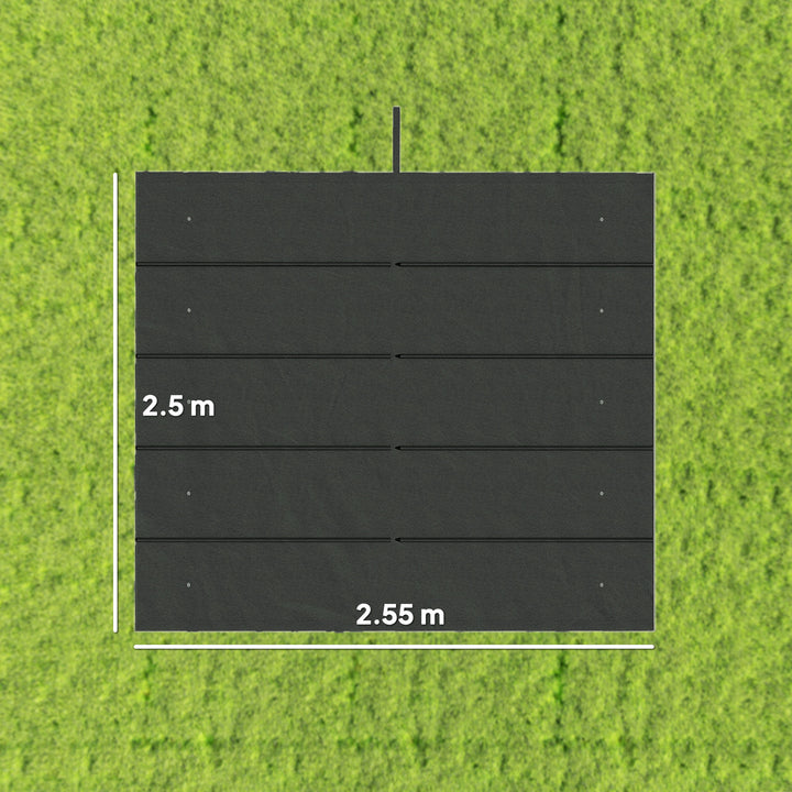 Retractable Pergola Cover, 2.55 x 2.5 m Replacement Canopy Fabric for 