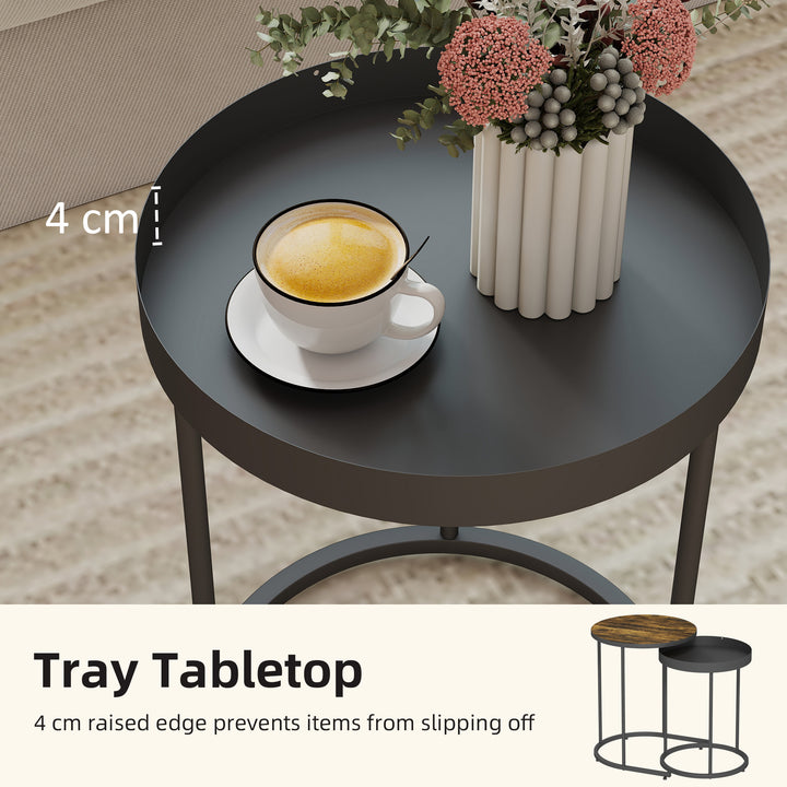 MCL Round Nesting Side Table Set of 2 - Rustic Brown