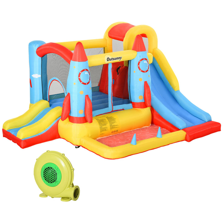 Outsunny Kids Bounce Castle House Inflatable Trampoline Slide Water Pool 3 in 1 with Blower for Kids Age 3-10 3.3 x 2.65 x 1.85m | Aosom UK