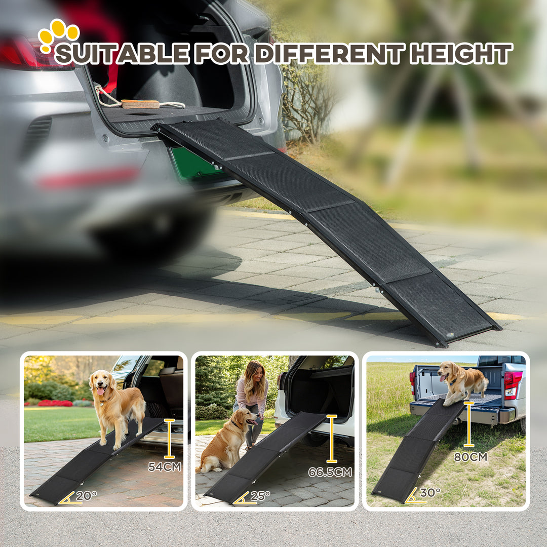 Folding Dog Ramp for Car, Portable Pet Ramp, with Non-Slip Surface, Aluminium Alloy Frame, for XL Dogs