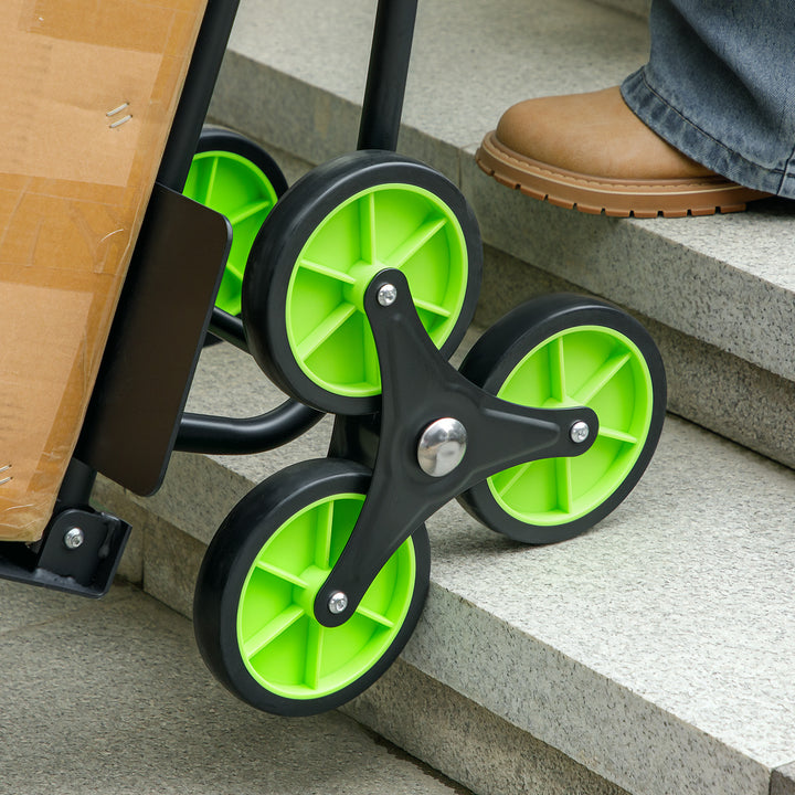 Six-Wheel Folding Sack Barrow Trolley - Black/Green