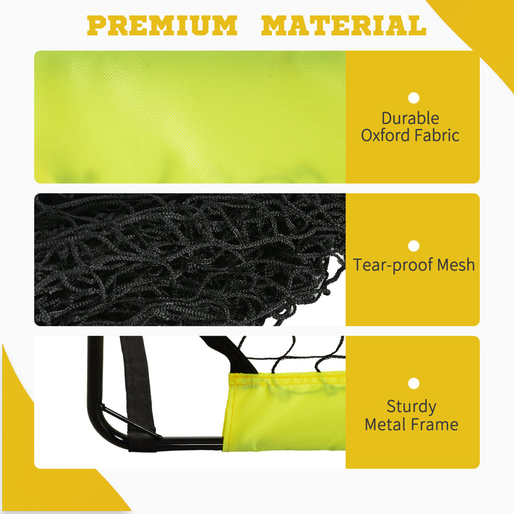 Two Football Goal Nets, Foldable Outdoor Sport Training Equipment, for Teens, Adults, with Carrying Bag, Yellow
