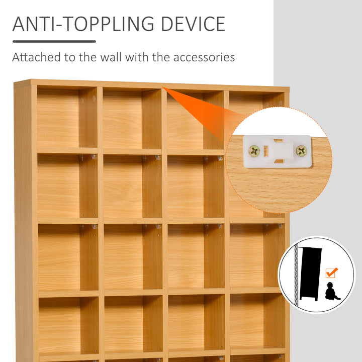 MCL CD Storage Unit with Adjustable Shelves, 89 x 130.5 cm, Beech Wood Finish